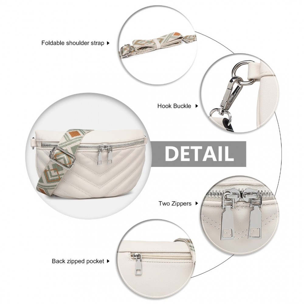 Miss Lulu dámska crossbody ľadvinka LB2307 BG LB2307-BG-(8)-1000x1000